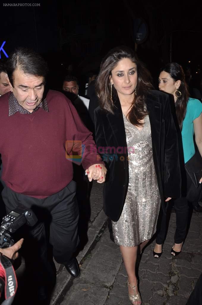 Kareena Kapoor, Randhir Kapoor at Randhir Kapoor's private dinner on his bday in Hakkasan, Mumbai on 15th Feb 2014