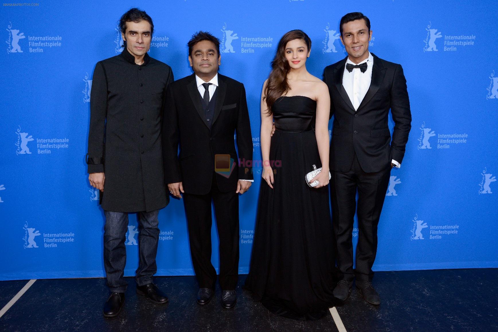 Imtiaz Ali, A R Rahman, Alia Bhatt & Randeep Hooda at the World Premiere of Highway at the 64th Berlin Film Festival, 13.02.2014