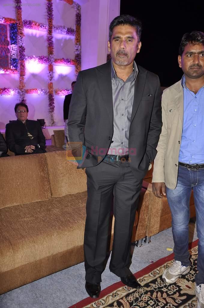 Sunil Shetty at Miraj Group's Madan Paliwal's daughter Devdhooti and Vikas Purohit's reception in Udaipur on 18th Feb 2014