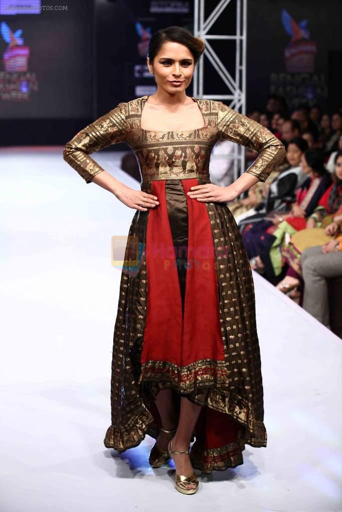 Model walks for Agnimitra Paul on day 2 of Bengal Fashion Week on 21st Feb 2014