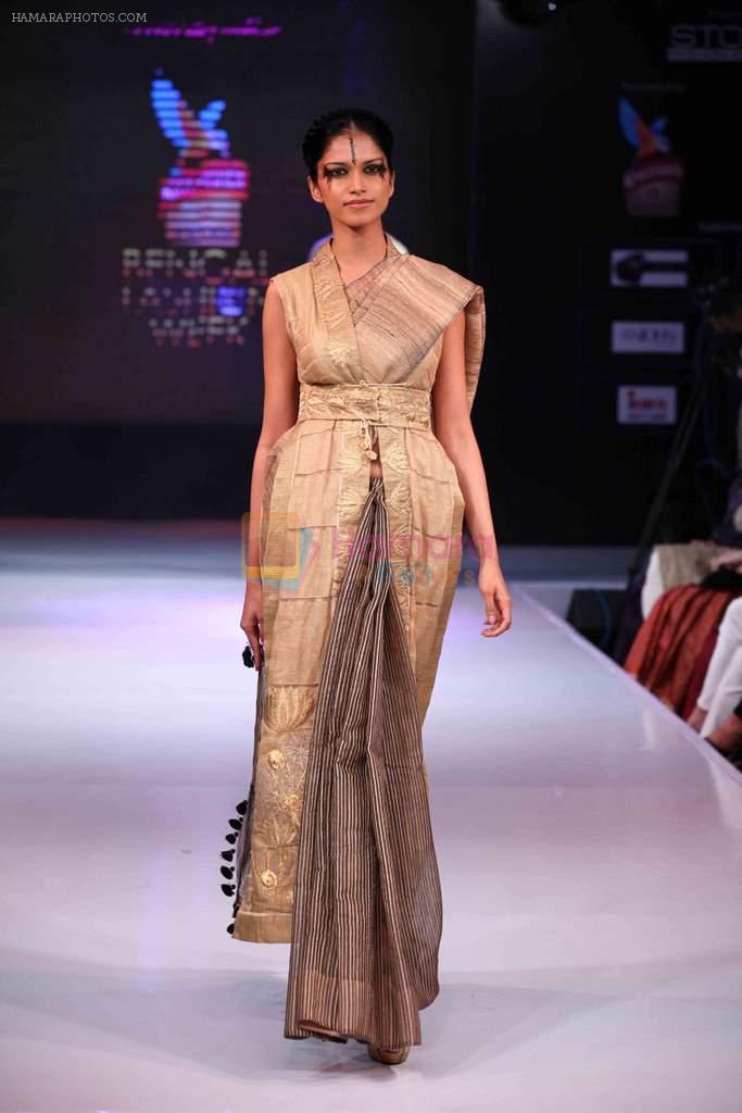 Model walk the ramp for Mona Pali at Bengal Fashion Week on 23rd Feb 2014