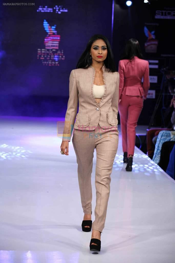 Model walk the ramp for Aslam Khan at Bengal Fashion Week on 23rd Feb 2014