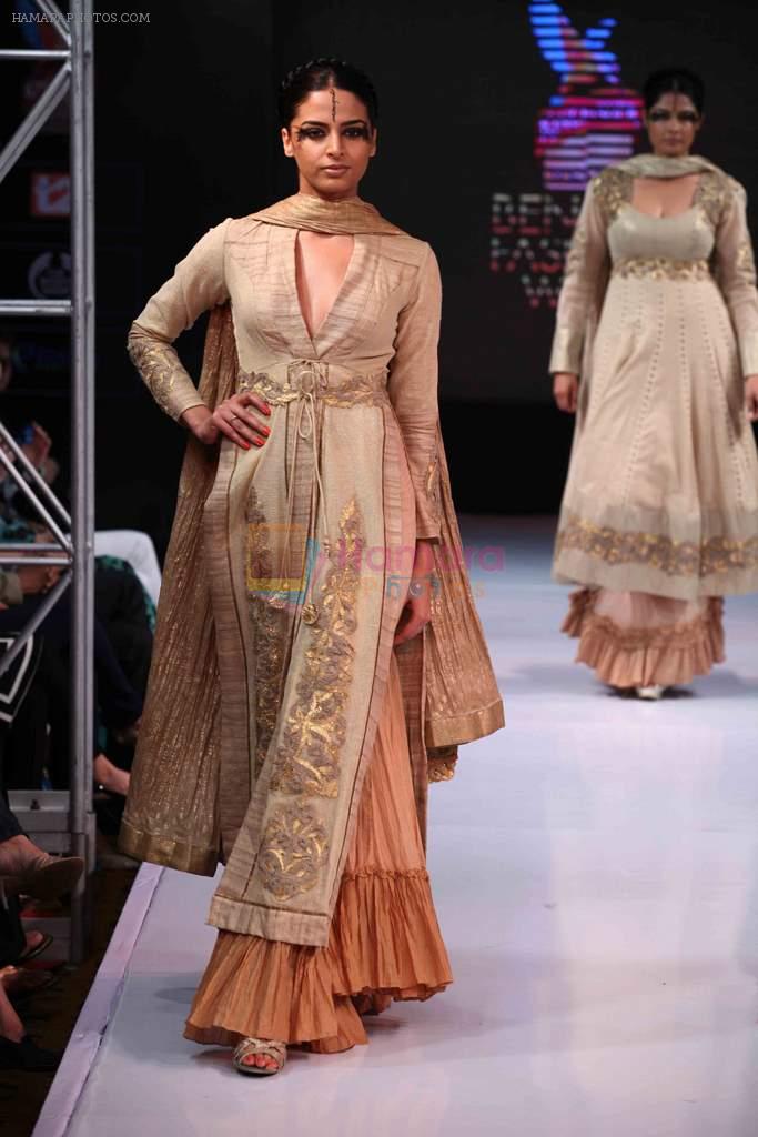 Model walk the ramp for Mona Pali at Bengal Fashion Week on 23rd Feb 2014