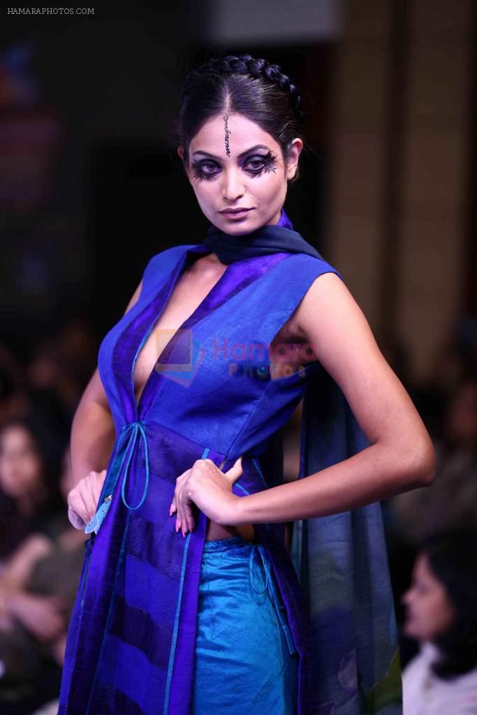 Model walk the ramp for Mona Pali at Bengal Fashion Week on 23rd Feb 2014