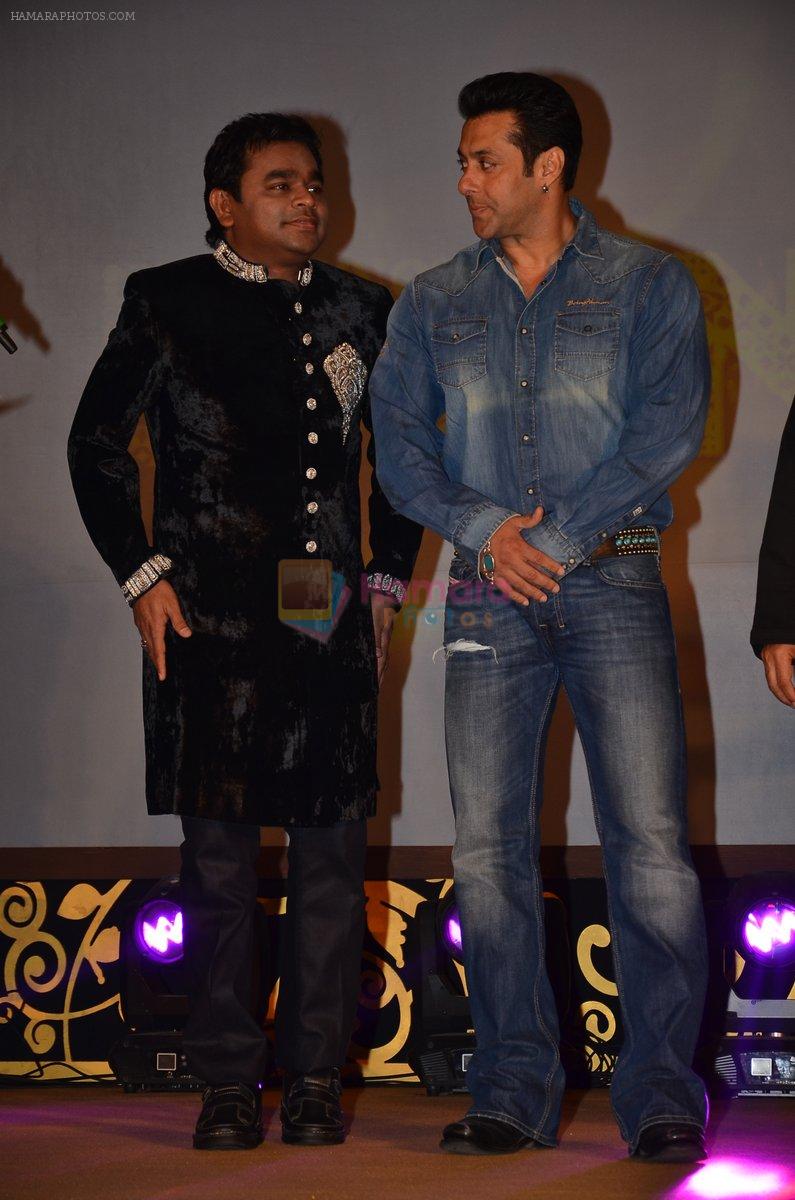 Salman Khan, A R Rahman at the launch of Kapil Sibal & AR Rahman Music Album in Mumbai on 27th Feb 2014