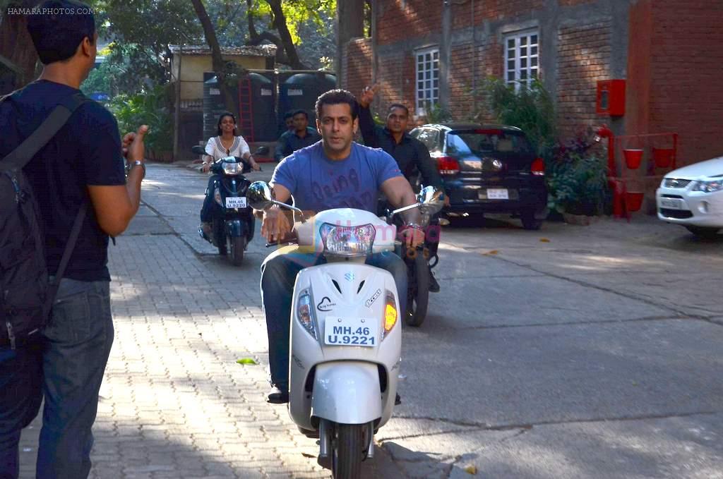 Salman Khan snapped on a scooter