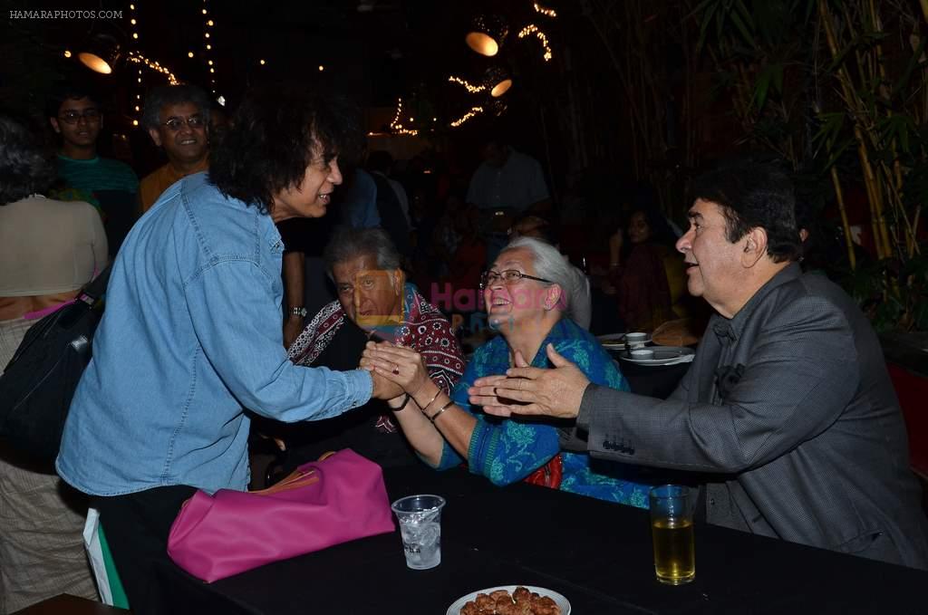 Shashi Kapoor, Zakir Hussain, Randhir Kapoor at Zakir Hussain's concert in Prithvi, Mumbai on 28th Feb 2014