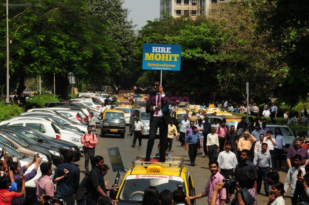 Ayushmann Khurrana promotes Bewakoofiyaan in Churchgate, Mumbai on 7th March 2014