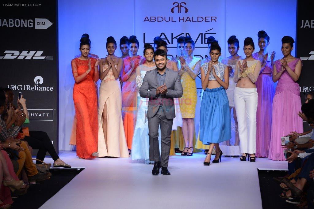 Model walk for Abdul Halder Show at LFW 2014 Day 2 in Grand Hyatt, Mumbai on 13th March 2014
