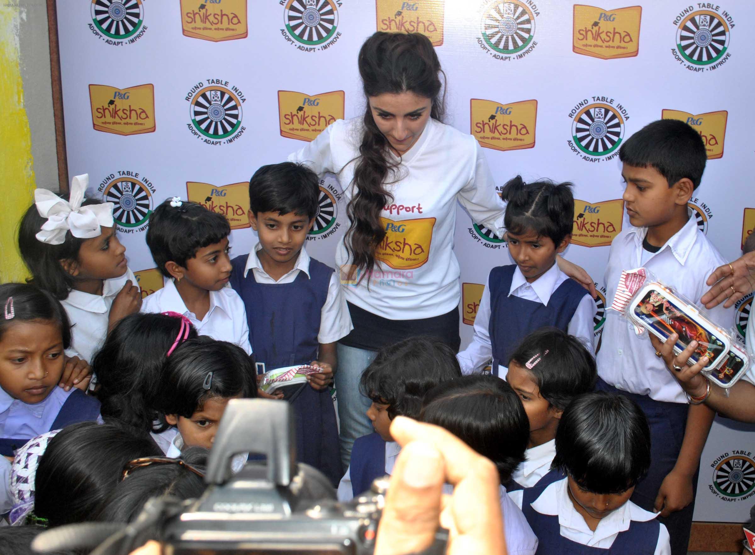 Soha Ali Khan in a charity for a School at Deganga West Bengal on 14th March 2014