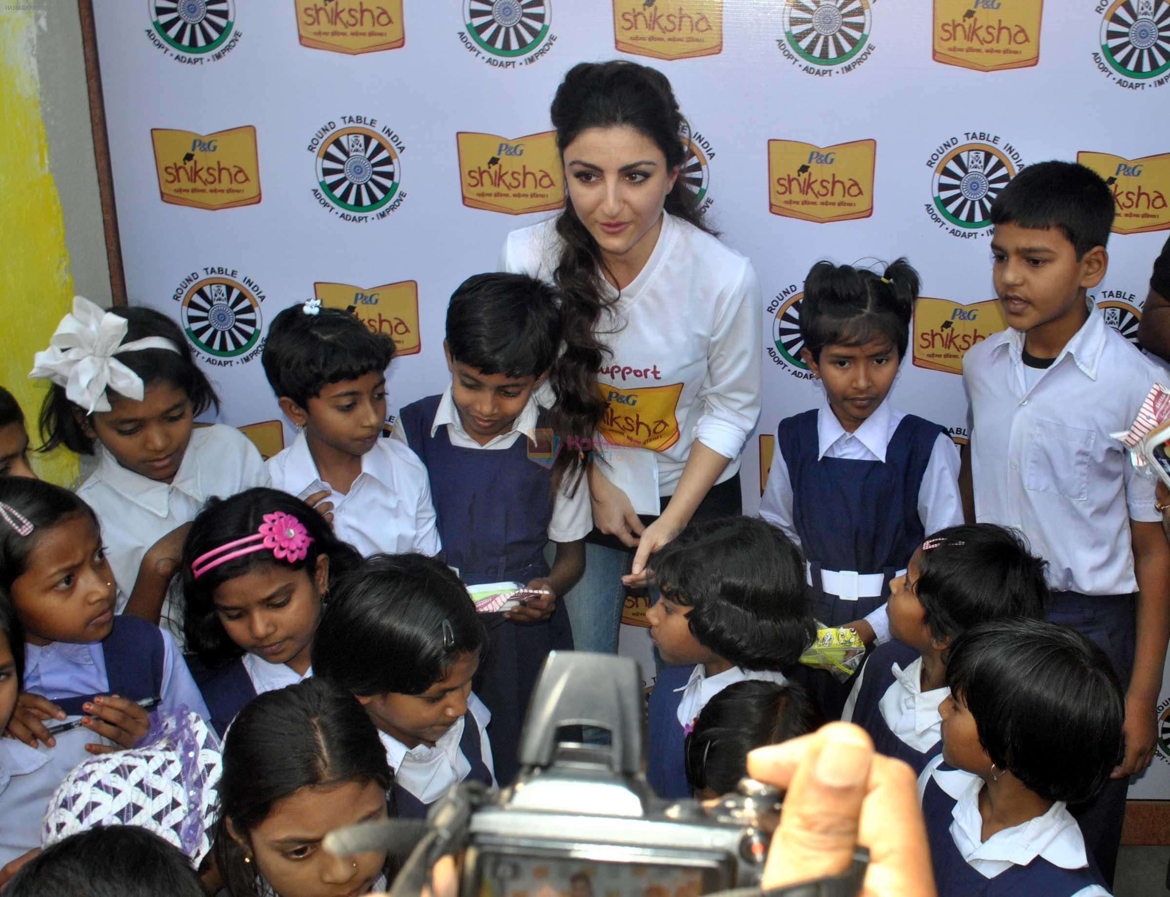 Soha Ali Khan in a charity for a School at Deganga West Bengal on 14th March 2014