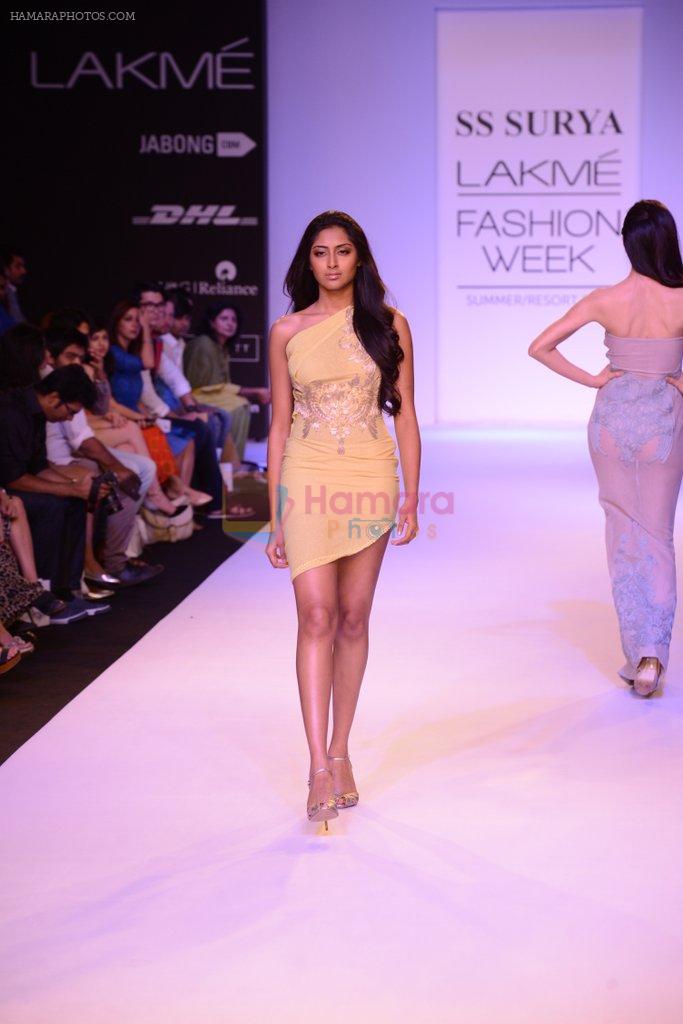 Model walk for SS Surya Show at LFW 2014 Day 5 in Grand Hyatt, Mumbai on 16th March 2014