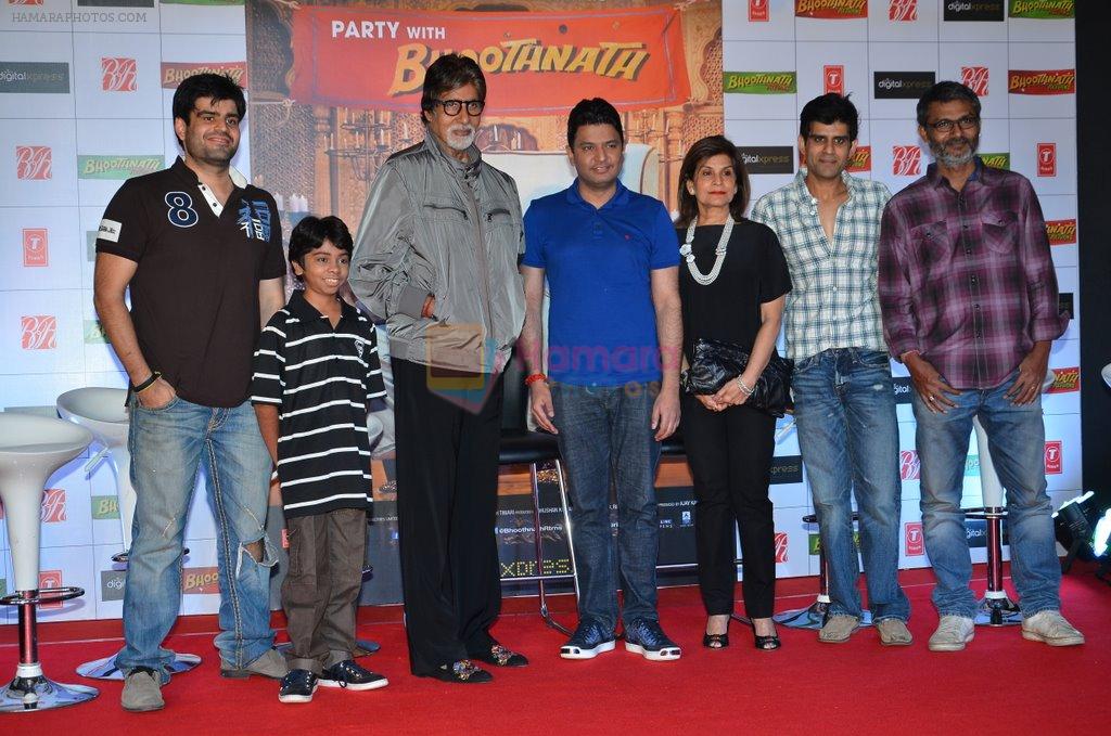 Amitabh Bachchan, Parth Bhalerao, Bhushan Kumar at Bhootnath Returns promotions in Prabhadevi, Mumbai on 22nd March 2014