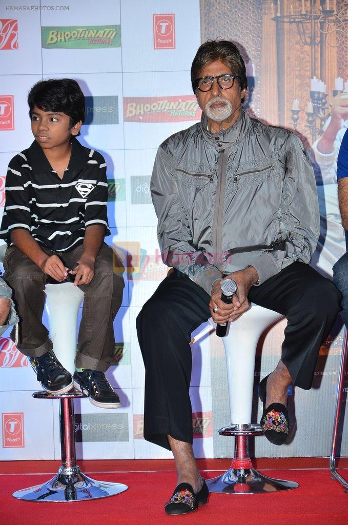 Amitabh Bachchan, Parth Bhalerao at Bhootnath Returns promotions in Prabhadevi, Mumbai on 22nd March 2014