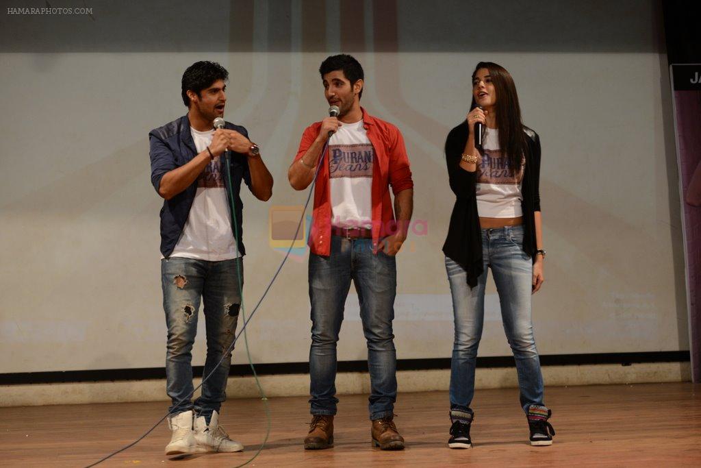 Izabelle Liete, Tanuj Virwani, Aditya Seal at Purani Jeans promotions at Thadomal College in Bandra, Mumbai on 23rd March 2014
