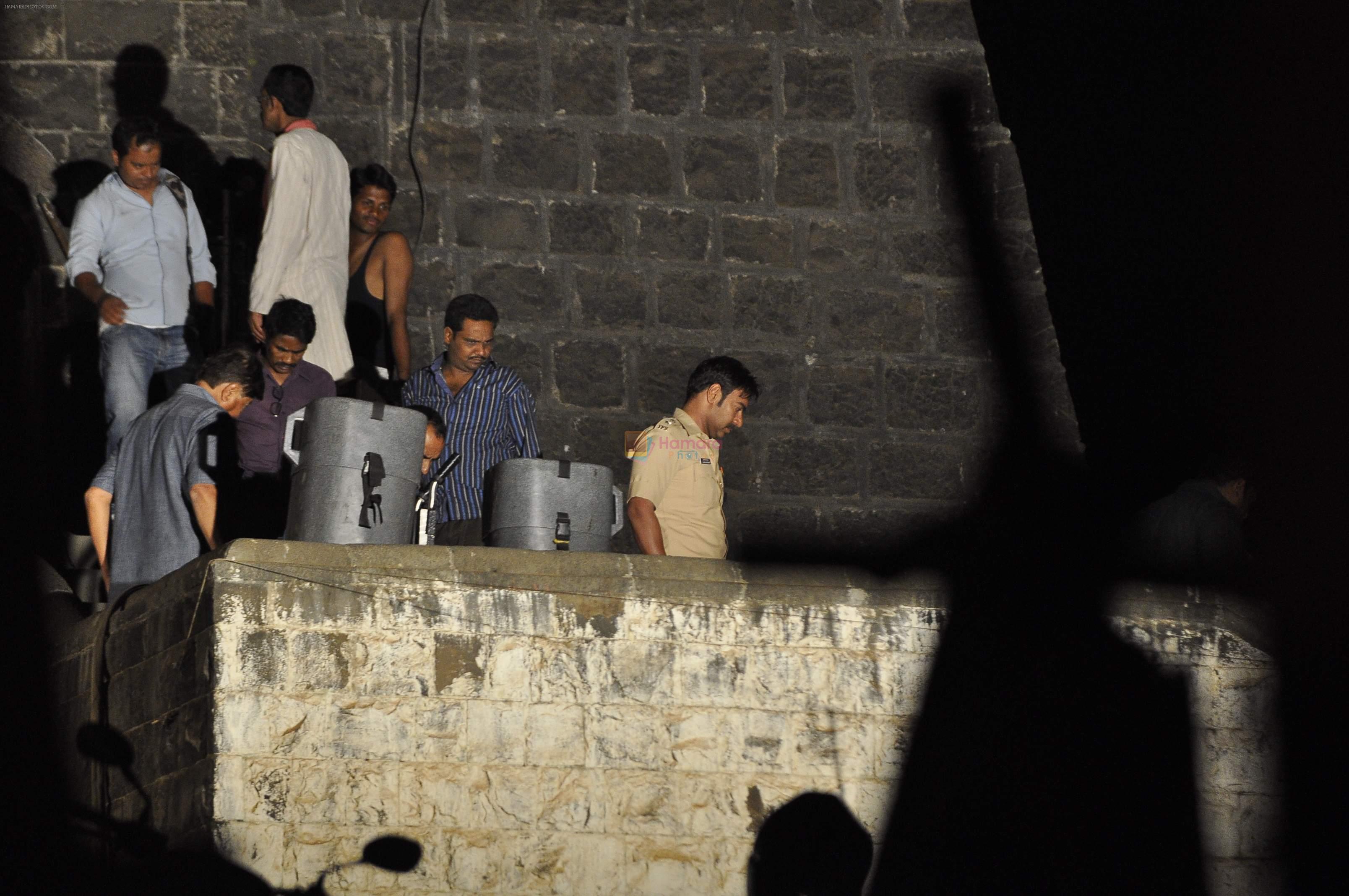 Ajay Devgan shoots on location of Singham 2 in Mumbai on 1st April 2014
