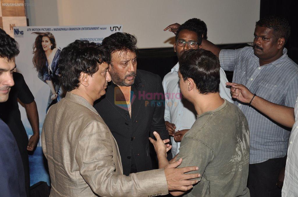 Aamir Khan, Jackie Shroff, Sajid Nadiadwala at Heropanti launch in Mumbai on 4th April 2014
