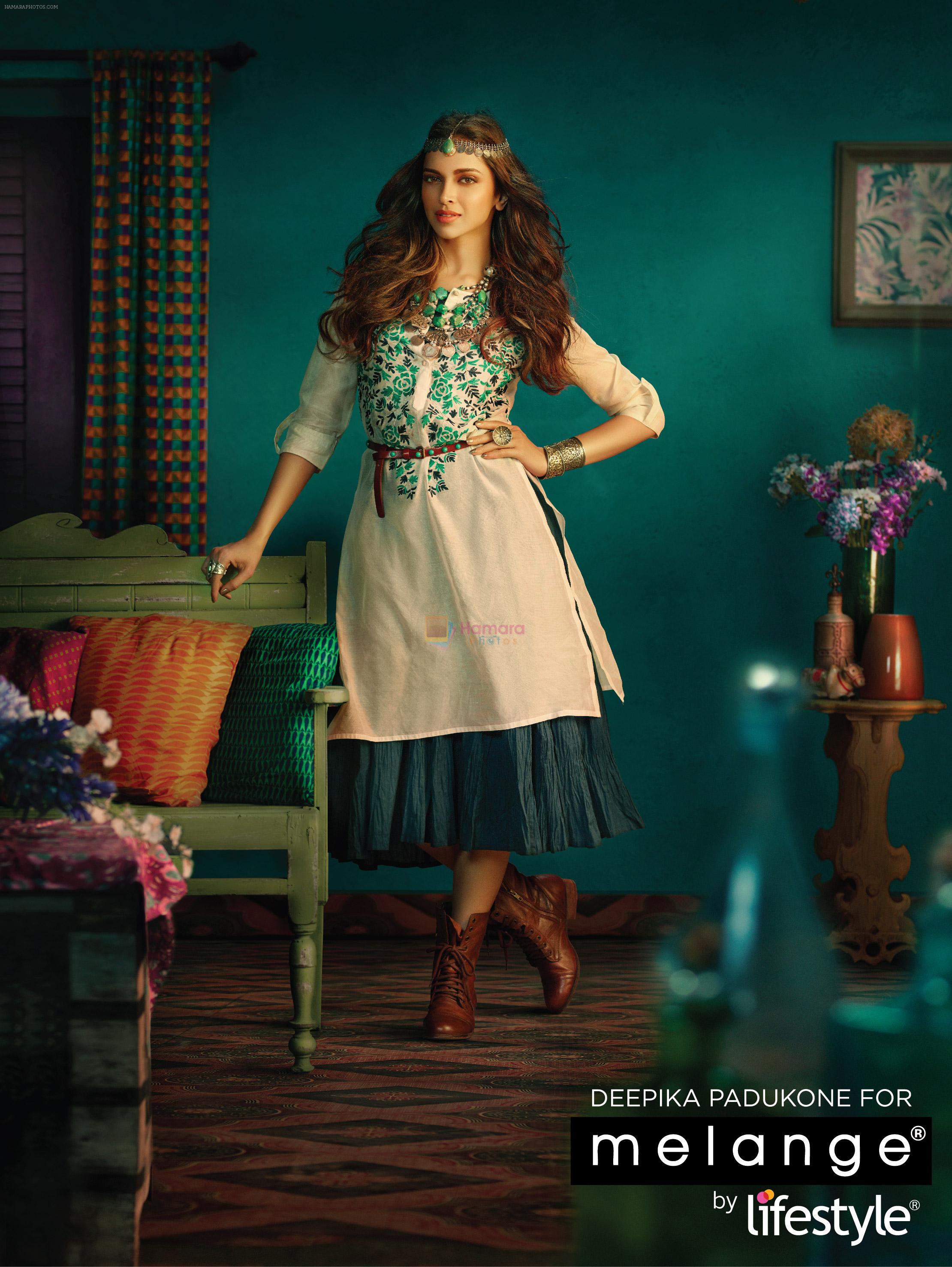 Deepika Padukone as the Brand Ambassador for its Ethnic Wear Brand- Melange by Lifestyle in Mumbai on 8th April 2014,1
