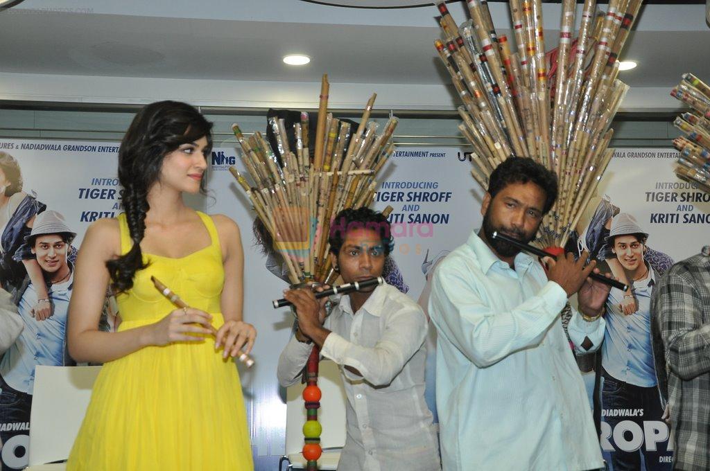 Tiger Shroff, Kriti Sanon at Heropanti song launch in Andheri, Mumbai on 12th April 2014