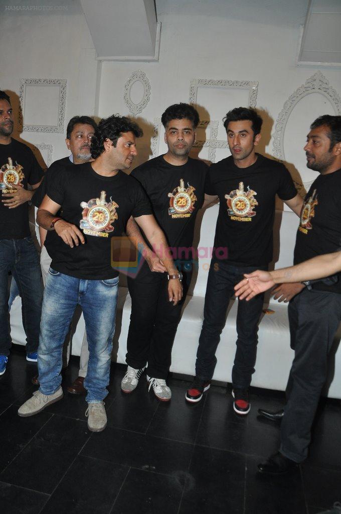 Vikramaditya Motwane, Vijay Singh, Karan Johar, Vikas Bahl, Ranbir Kapoor, Anurag Kashyap at Wrap-up bash of Bombay Velvet in Mumbai on 16th April 2014