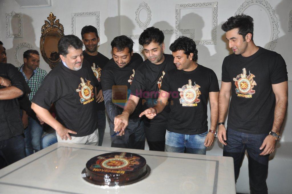 Vikramaditya Motwane, Vijay Singh, Karan Johar, Vikas Bahl, Ranbir Kapoor, Anurag Kashyap at Wrap-up bash of Bombay Velvet in Mumbai on 16th April 2014