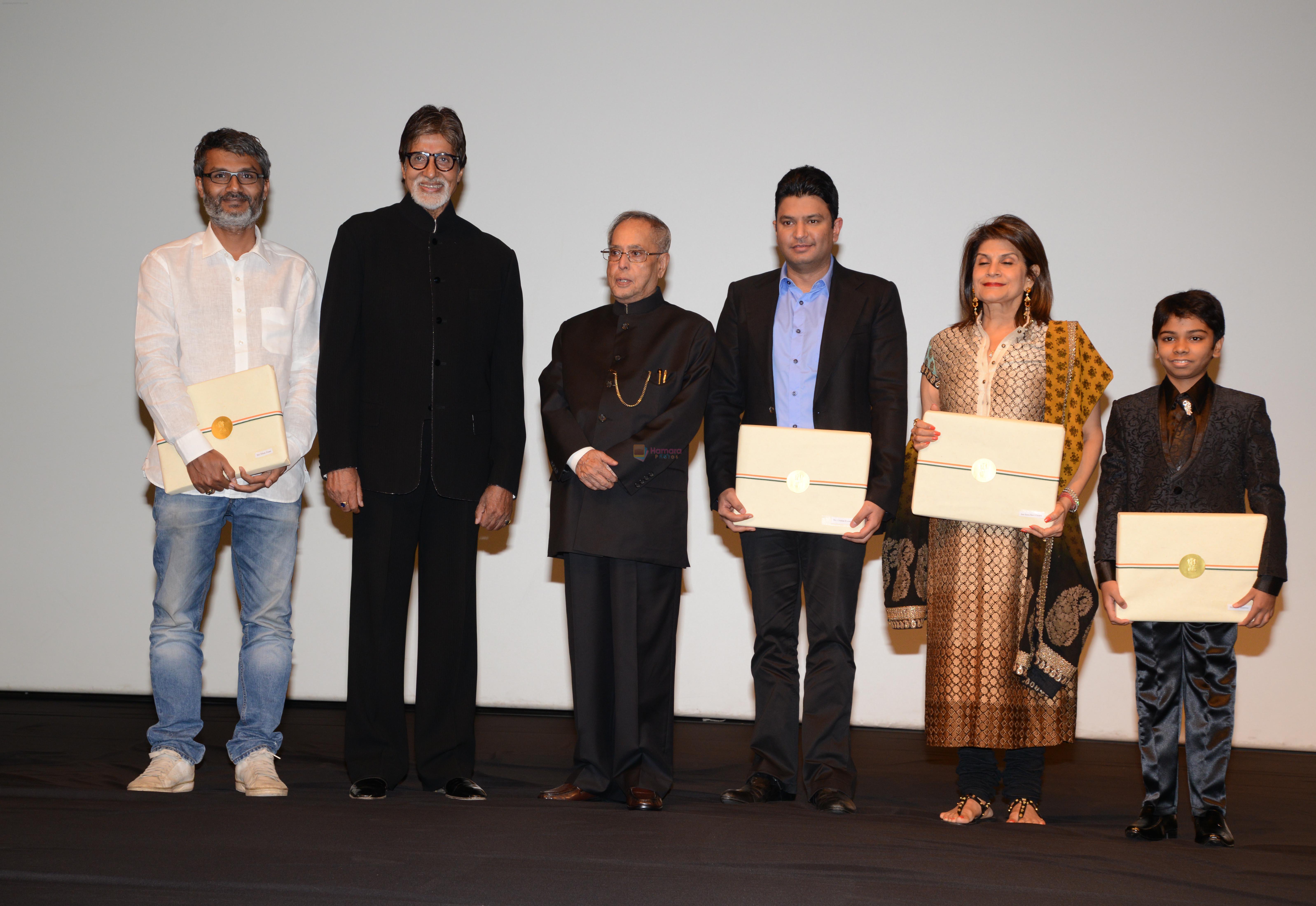 Director Nitesh Tiwari, Amitabh Bachchan, Shri Pranab Mukherjee, Bhushan Kumar, Renu Chopra, Parth Bhalerao