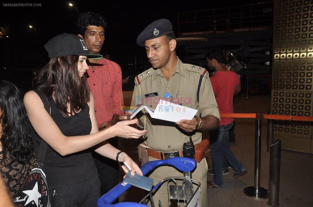 Kalki Koechlin at  IIFA Day 2 departures in Mumbai Airport on 22nd April 2014