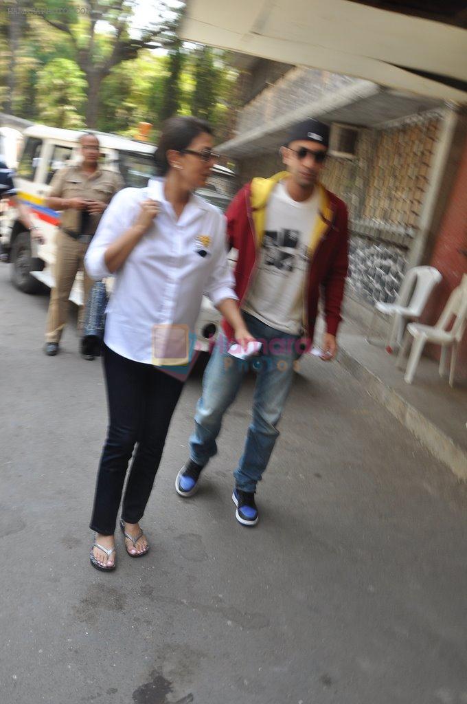 Ranbir Kapoor, Neetu Singh voting in Khar, Mumbai on 24th April 2014