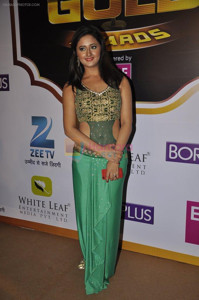 Rashmi Desai at Gold Awards red carpet in Filmistan, Mumbai on 17th May 2014