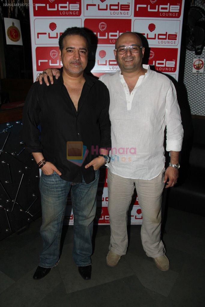 Ravi Behl with host and composer Raju Singh at the Boogie Woogie karaoke party in Rude Lounge, Bandra