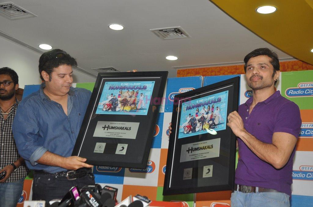 Sajid Khan, Himesh Reshammiya at Humshakals music launch in Radio City, Mumbai on 20th May 2014