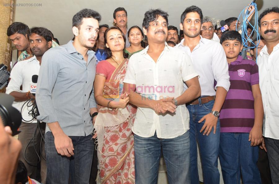 Akkineni Nagarjuna Family at sai baba Temple on 22nd May 2014