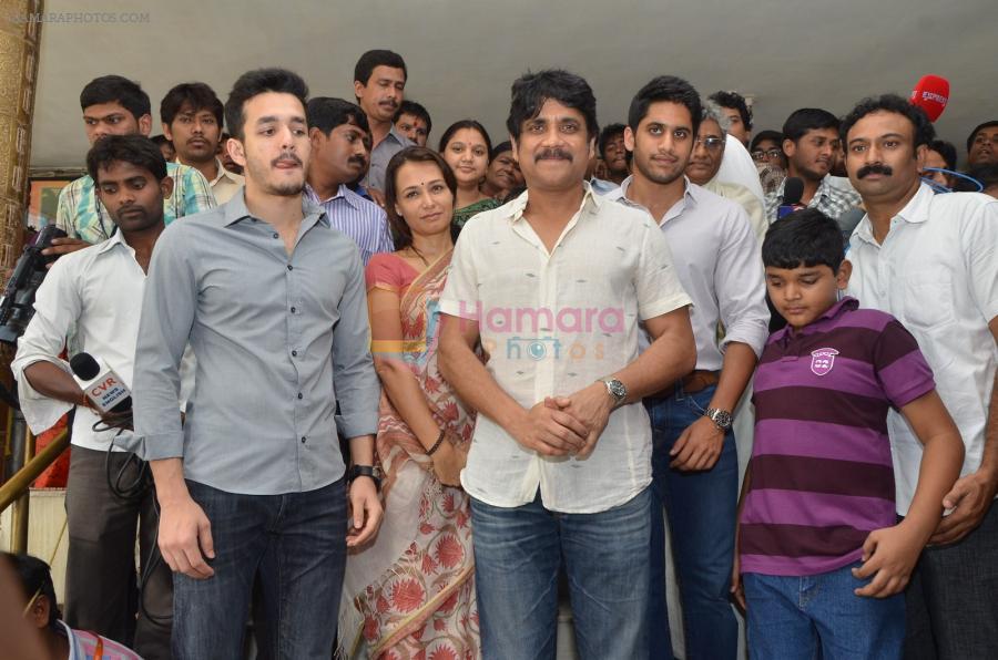 Akkineni Nagarjuna Family at sai baba Temple on 22nd May 2014