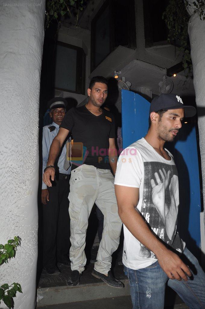 Yuvraj Singh snapped outside Olive on 30th May 2014