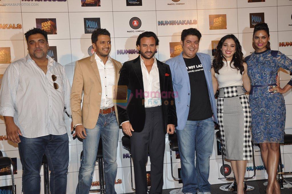 Tamannaah Bhatia, Riteish Deshmukh, Saif Ali Khan, Ram Kapoor,Esha Gupta, Sajid Khan at Humshakals Trailer Launch in Mumbai on 29th May 2014