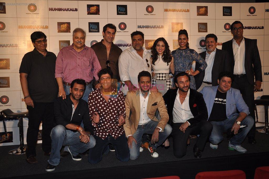 Tamannaah Bhatia, Riteish Deshmukh, Saif Ali Khan, Ram Kapoor,Esha Gupta, Sajid Khan, Chunky Pandey, Satish Shah, Vashu Bhagnani at Humshakals Trailer Launch in Mumbai on 29th May 2014