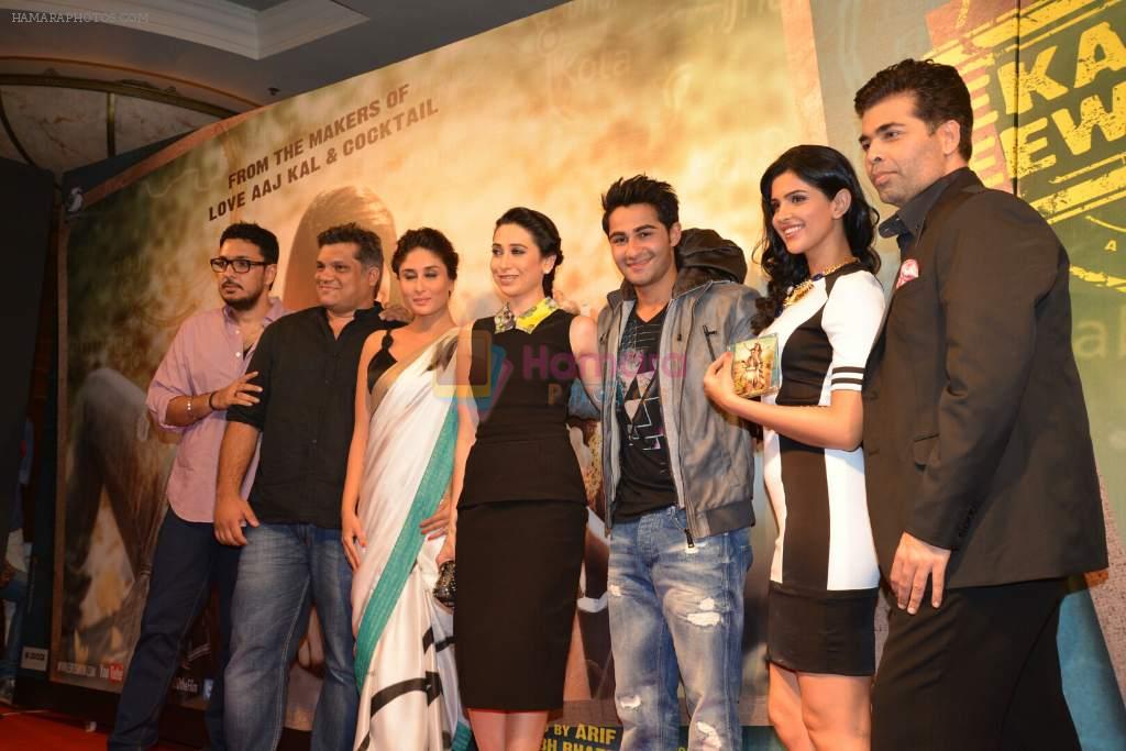 Kareena Kapoor Khan, Armaan Jain, Karisma Kapoor,Deeksha Seth, Karan Johar at the Audio release of Lekar Hum Deewana Dil in Mumbai on 12th June 2014