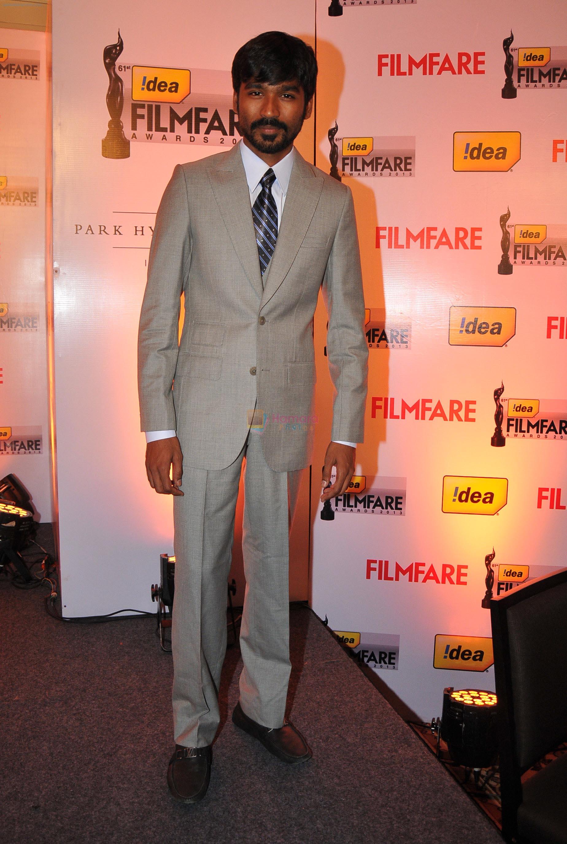 Dhanush at the _61st Idea Filmfare Awards 2013_ Press Conference at Park Hyatt Hotel, Chennai.15