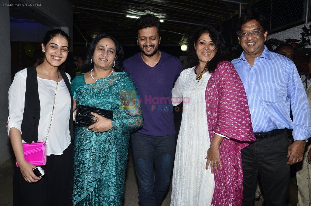 Genelia Deshmukh, Riteish Deshmukh at Riteish hosts special screening of Ek Villain in Sunny Super Sound on 26th June 2014