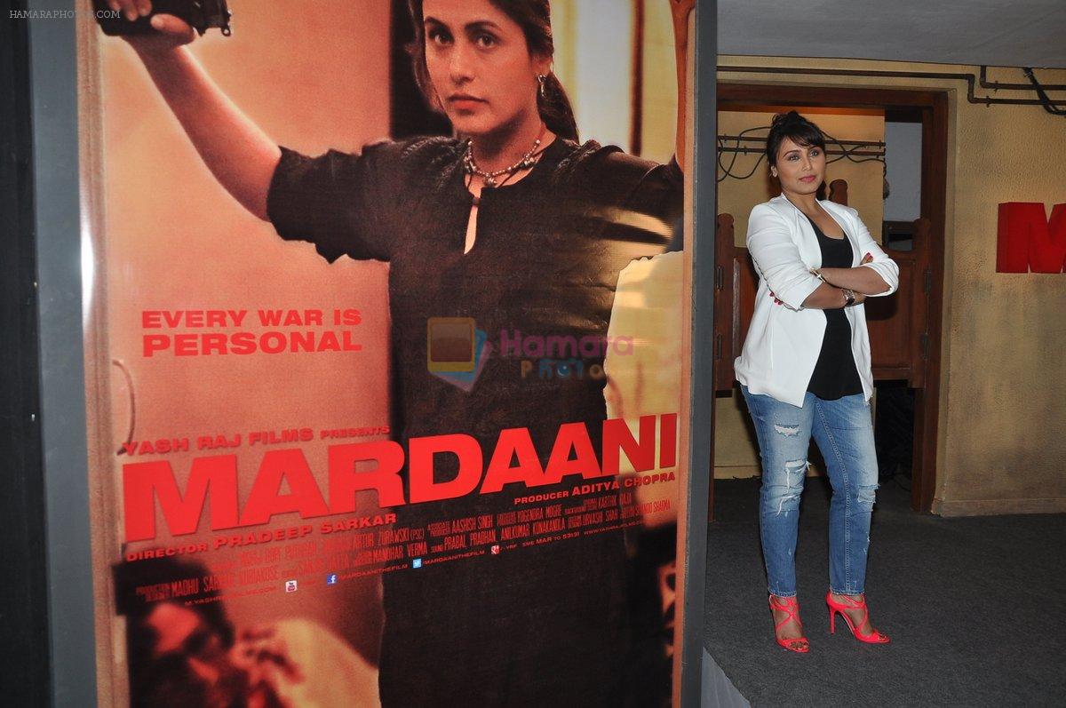 Rani Mukherjee unveils Mardaani First look in Yashraj Studio, Mumbai on 26th June 2014