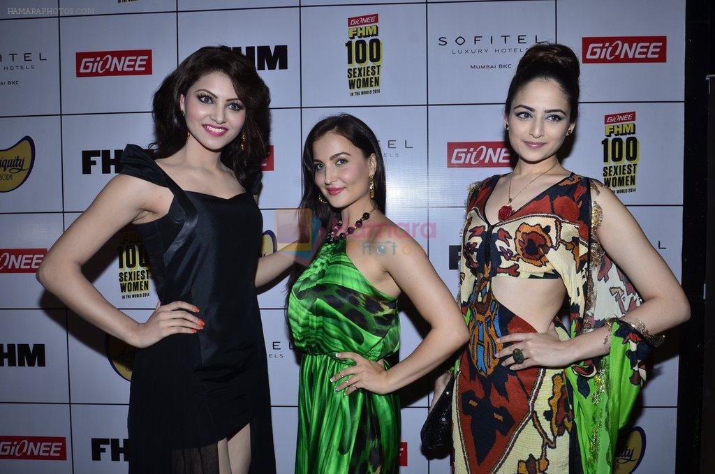 Urvashi Rautela, Elli Avram, Zoya Afroz at FHM Sexiest Women party in Bandra, Mumbai on 2nd July 2014