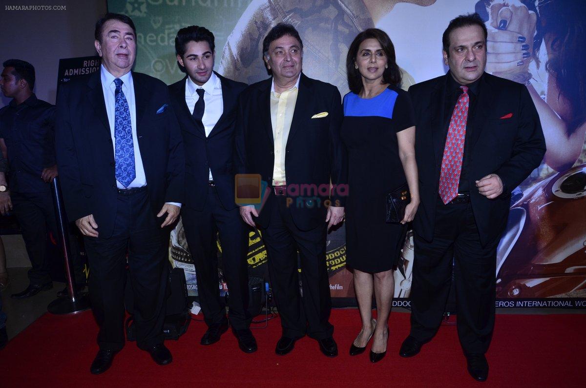 Randhir Kapoor, Armaan Jain, Rishi Kapoor, Neetu Singh, Rajiv Kapoor at Lekar Hum Deewana Dil Premiere in PVR on 4th July 2014