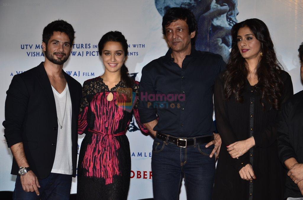 Shraddha Kapoor, Shahid Kapoor, Tabu, Kay Kay Menon at the promotion of Haider on 8th July 2014
