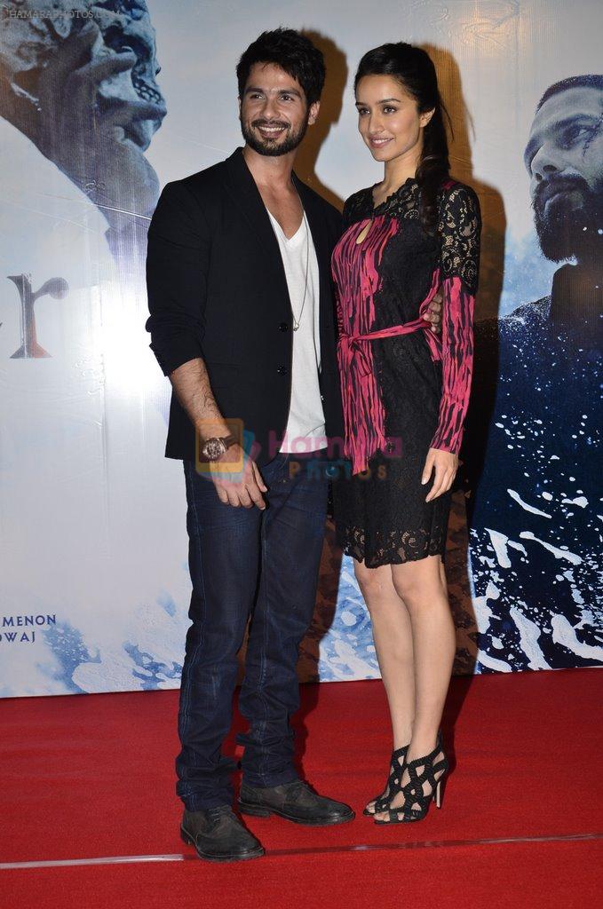 Shraddha Kapoor, Shahid Kapoor at the promotion of Haider on 8th July 2014