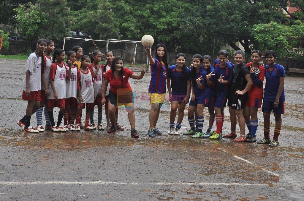 Rakhi Sawant's soccer match with Carylta soccer match for underprivileged kids in Malad on 10th July 2014