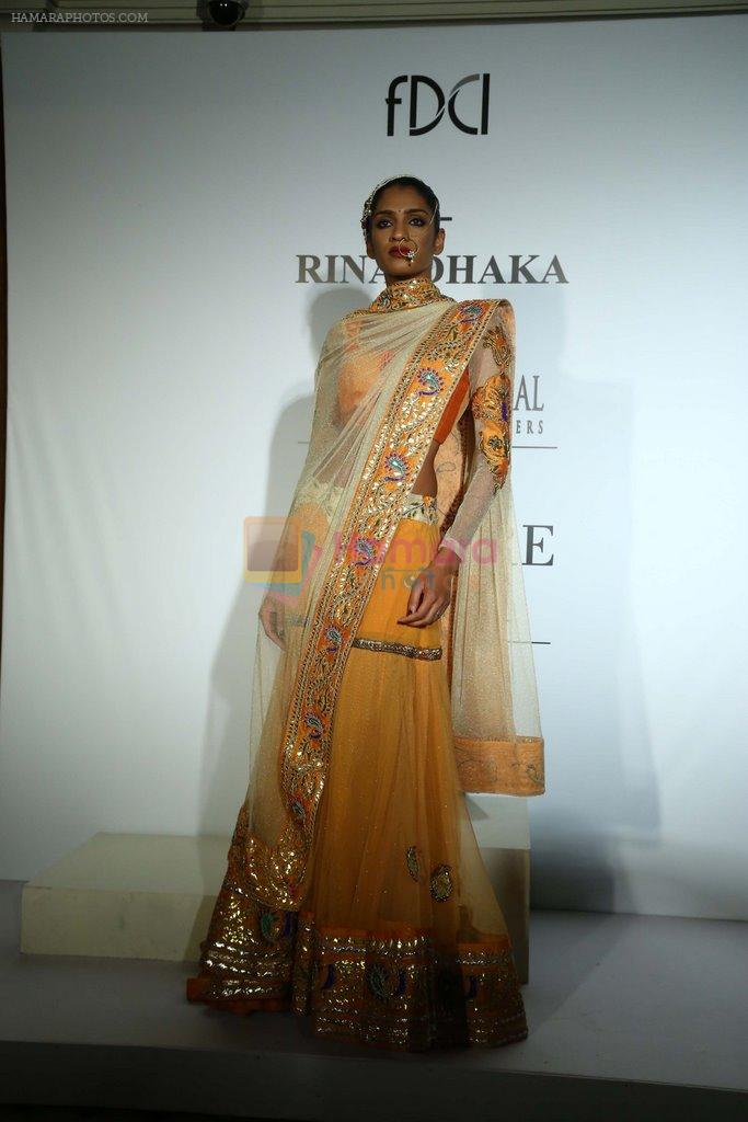 Model for Rina Dhaka at IIJW 2014 in Grand Hyatt, Mumbai on 16th July 2014