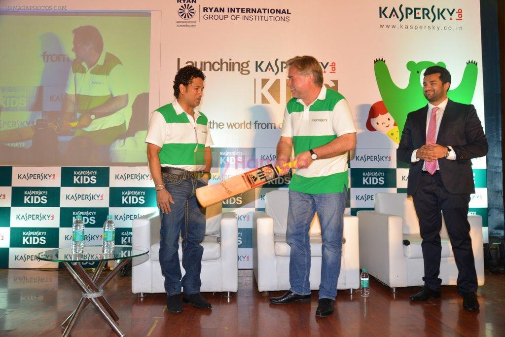 Sachin Tendulkar and Eugene Kaspersky launch Kaspersky kids awareness program in Ryan International School, Mumbai on 23rd July 2014