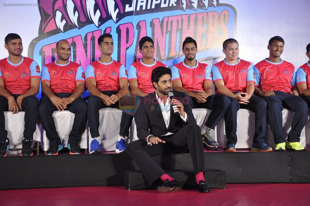 Abhishek Bachchan announces his kabbadi team  Jaipur Pink Panthers in ITC Parel, Mumbai on 25th July 2014