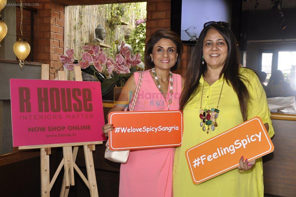 at a Spicy Sangria Pop Up exhibition hosted by Shaan and Sharmilla Khanna in Mana Shetty's R House in Worli on 26th July 2014