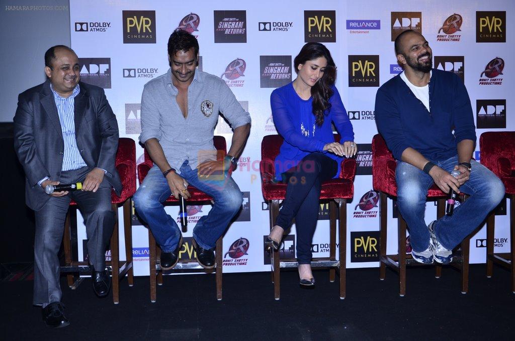 Kareena Kapoor, Ajay Devgan, Rohit Shetty at Singham returns merchandise launch in PVR on 30th July 2014